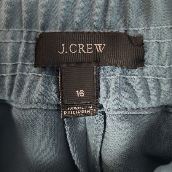 J. Crew Stone Blue Dolphin Cut Elastic Waist Athletic Shorts | Women's 16 - Picture 6 of 8